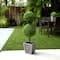 3ft. LED UV Resistant Double Ball Boxwood Topiary in Decorative Planter